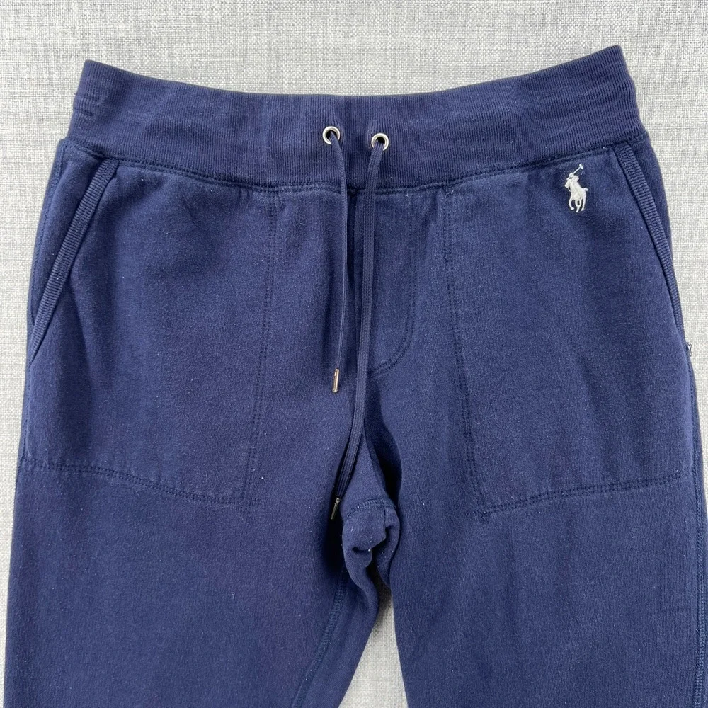 Polo Ralph Lauren Mens Medium Navy Blue Fleece‎ Jogger Sweatpants Pony Lounge